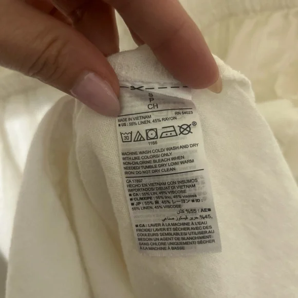 Old Navy White Linen Blend Button Front Sleeveless Midi Dress with Pockets - Picture 3 of 8